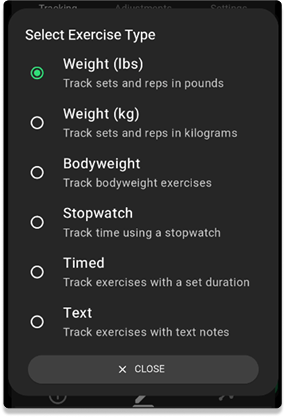 Exercise Types