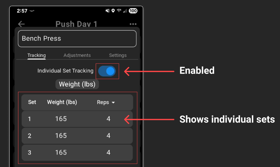 Individual Set Tracking