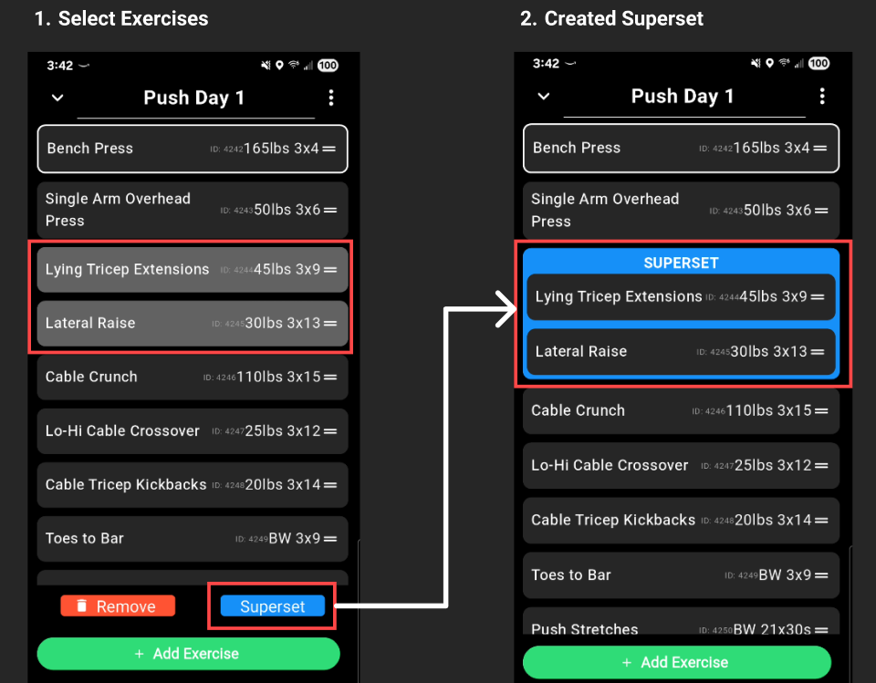 Superset Exercises